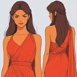 a drawing of an avatar of a woman with brown hair