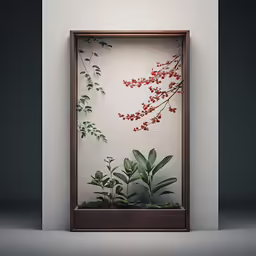 a plant inside of a shadow box