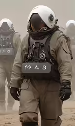 some military members wearing gas masks and uniforms