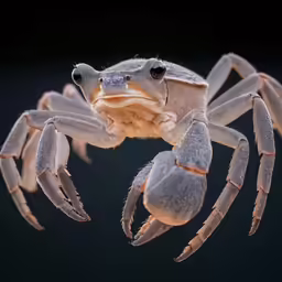 a large white spider crawling in the air