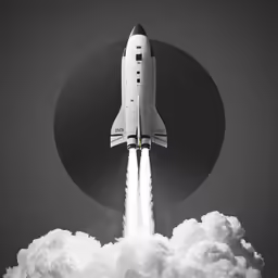 a rocket launching into space in the middle of the night