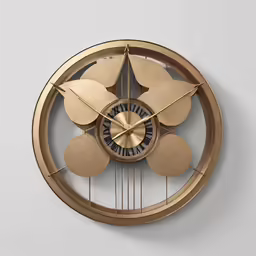 a clock has six petals on it as a decorative piece