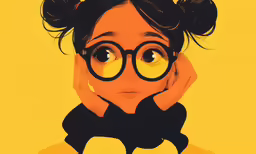 the young woman has very big glasses on her face
