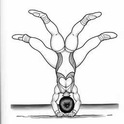 a man doing a handstand on top of an object,a man doing an upside down acrobatic handstand in black and white