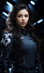 a young woman dressed as the avengers standing with her hands on her hip