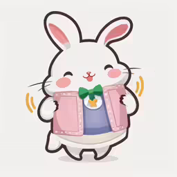 a cartoon character wearing a pink jacket and bow tie