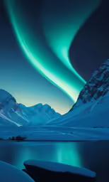 aurora bore or northern lights seen over a lake