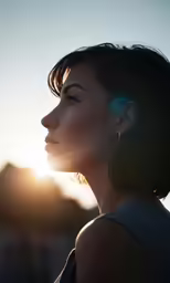 the sun shining behind the silhouette of a woman