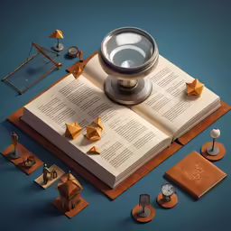 a metal item sitting on top of an open book