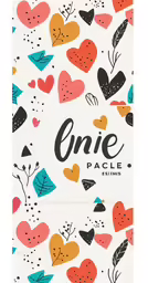 the front of the paper with hearts and leaves on it