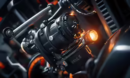 a camera is shown with bright lights on the back