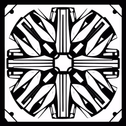 a square flower pattern with many lines,a cross surrounded by a pattern of stripes
