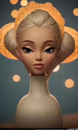 an art print of a woman in golden hair