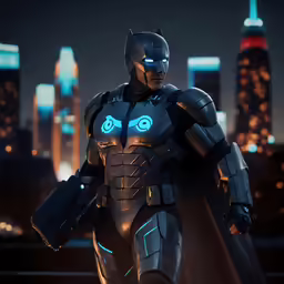 an image of batman in the city with his costume