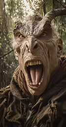 a creature with its mouth open and claws down
