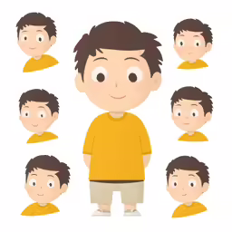 different views of a man with different facial expressions