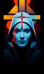 an image of a woman wearing a star wars character mask