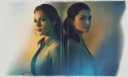 there is two faces that are half by the same wall