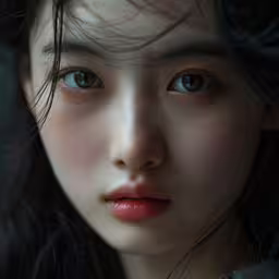 the closeup of a young woman
