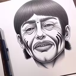 the caricature of a man with long hair and piercings,a drawing of a man with his face on paper,a caricature of the face of a man with long hair,drawing of john f kennedy by drawing book artist, andy,this is drawing of a man smiling for the camera