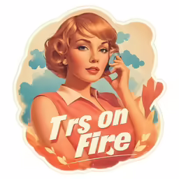an old style picture of a woman on her cell phone