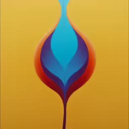 an art piece with various shapes that have been painted