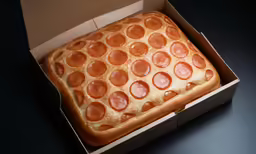 the pizza is in the pizza box on the table