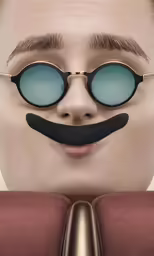 a person with fake moustache and a mustache