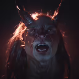 an animated photo of a demon with its eyes opened