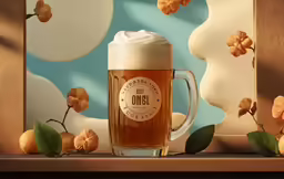a mug full of cold coffee with a beautiful floral arrangement around it