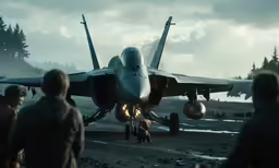 there is a jet that is on the ground at a show
