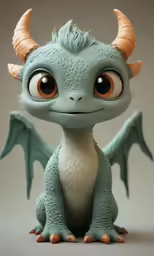a blue and white dragon sitting on top of a table