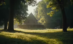a house that is sitting in the grass
