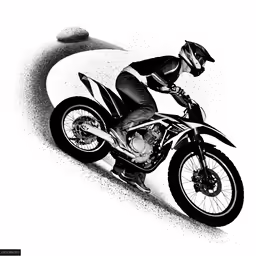 a drawing of a motorcycle racer on his motorcycle