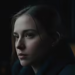 a beautiful woman with a serious look on her face
