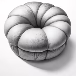 a black and white photo of a decorative cushion