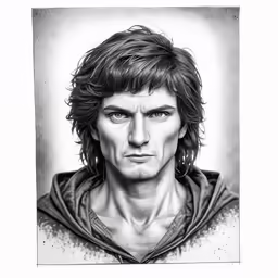 a man with long hair wearing a hoodie