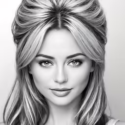 a woman with long blonde hair and eyes
