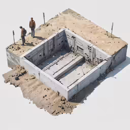 two men standing near a unfinished building
