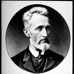 a man in a suit and tie has a long beard