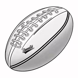 an american football drawn by hand,a ball is shown in this black and white photograph,a football in white with an american flag on it,a football on the ground with black and white lines,a rugby ball is depicted in a drawing