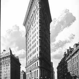 a very tall building that is in the middle of some buildings