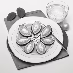 there is a plate of oysters with a spoon