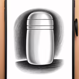 a pencil drawing of a salt shaker on a wood panel