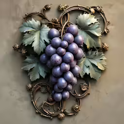 a grape clusterer hanging on the wall