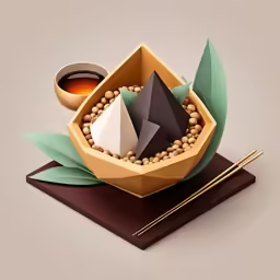 a bowl with chopsticks and some rocks