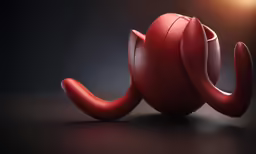an orange object is sitting on the ground