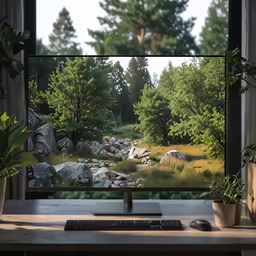 a desktop computer sitting on top of a desk