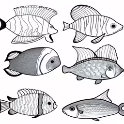 an image of fish in black and white