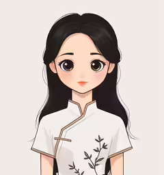 cartoon girl in traditional chinese dress